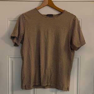 vintage Lands' End brown/white striped short sleeve t-shirt